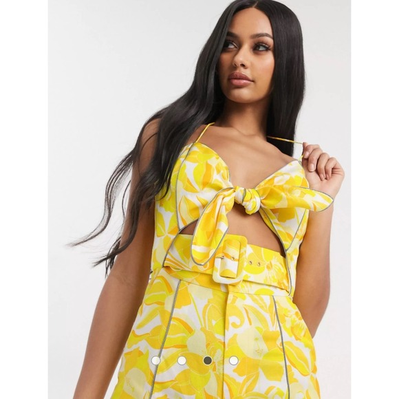 Yellow Floral Jumpsuit - Picture 6 of 16